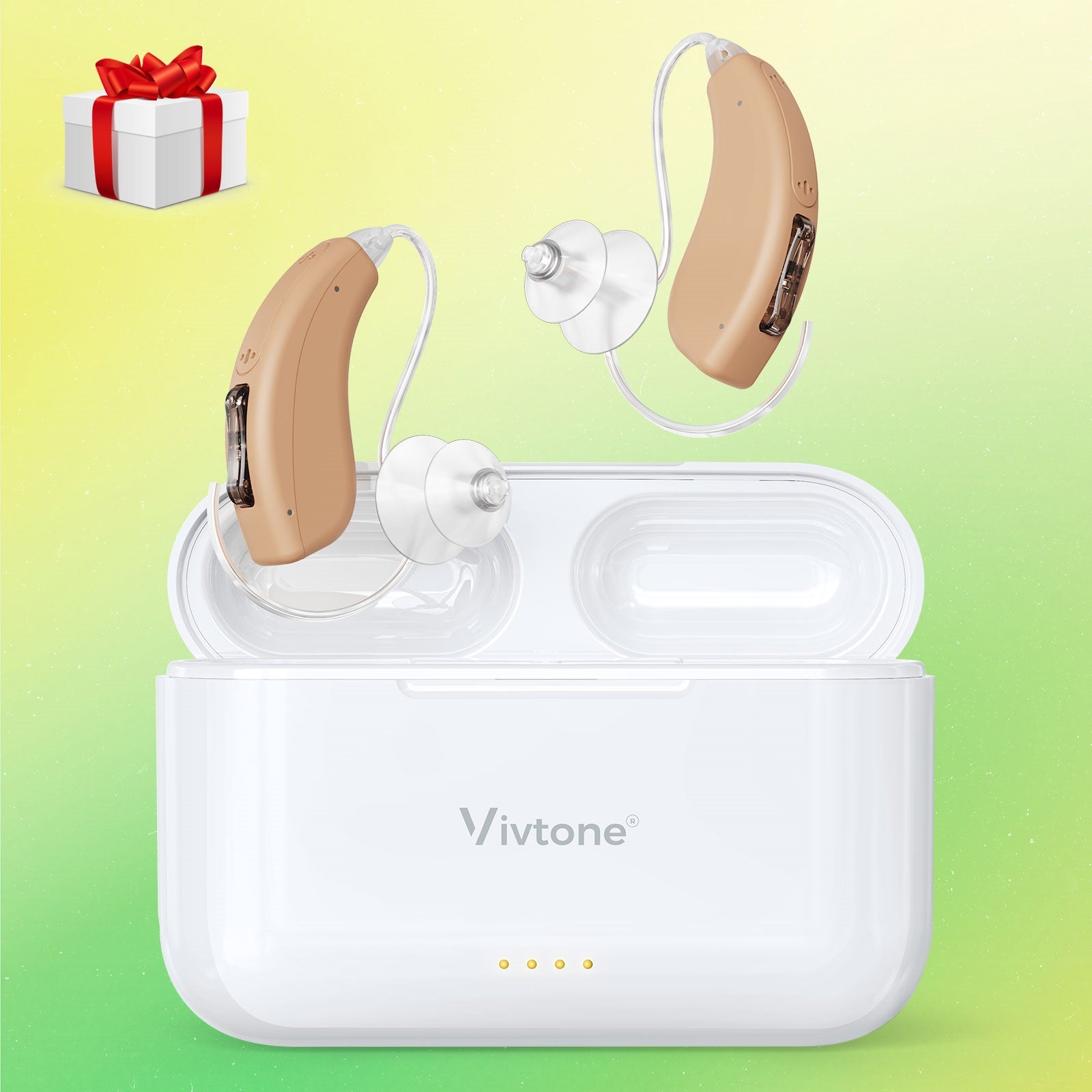 Vivtone hearing aids with charging case