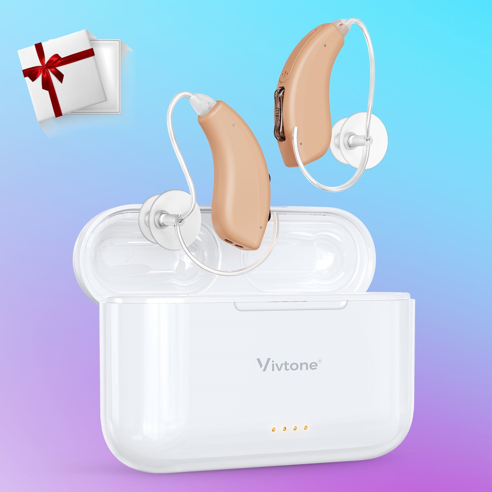 Vivtone Lucid508c Rechargeable Hearing Aids with charging case. hearing solutions