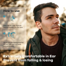 Load image into Gallery viewer, Man wearing Autiphon hearing aid, comfortable and secure