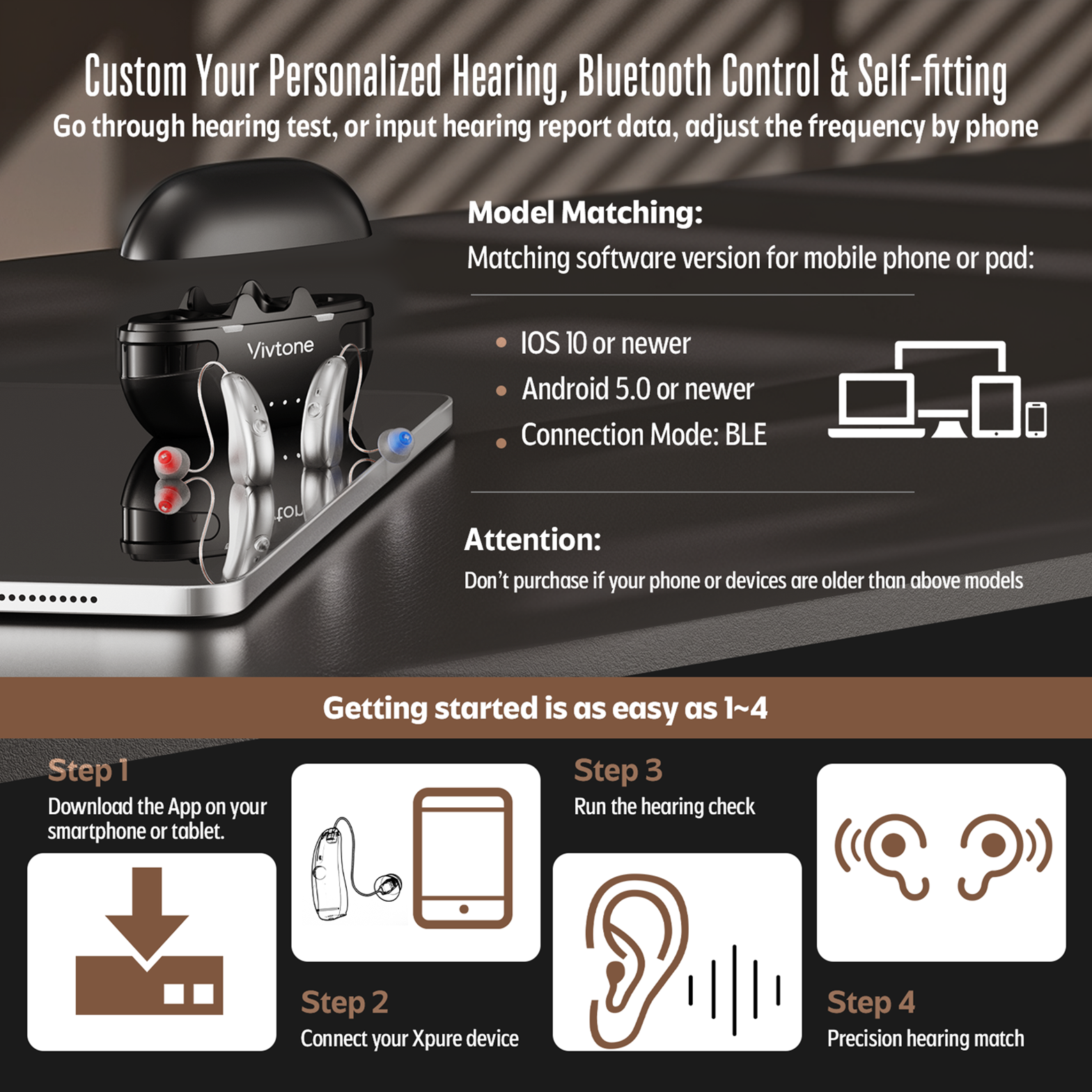 Vivtone Xpure hearing aids: Bluetooth, personalized hearing solutions