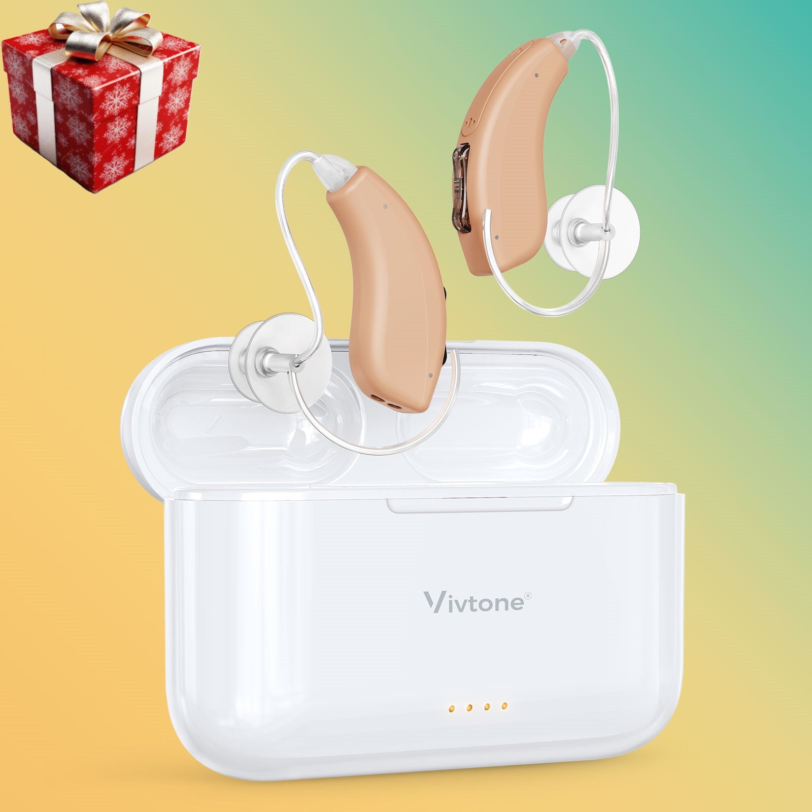 Vivtone hearing aids with charging case and gift box