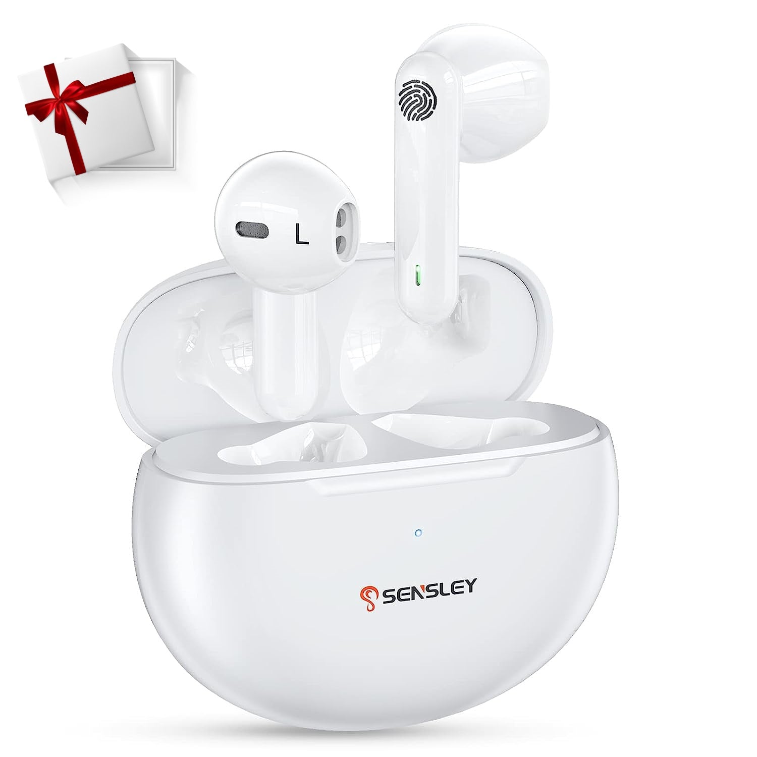 Sensley S01-w hearing aids in white color, ideal gift for the elderly
