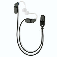 Load image into Gallery viewer, Black hearing aid lanyard with clip, BTE hearing aid protector