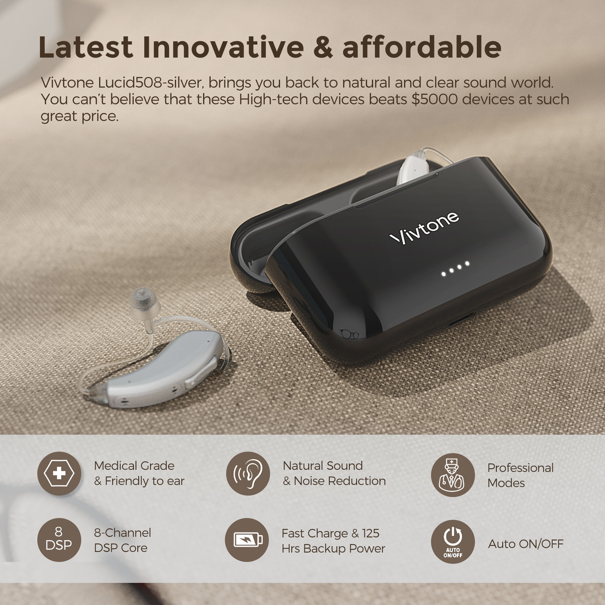 Vivtone lucid508-silver6 hearing aids