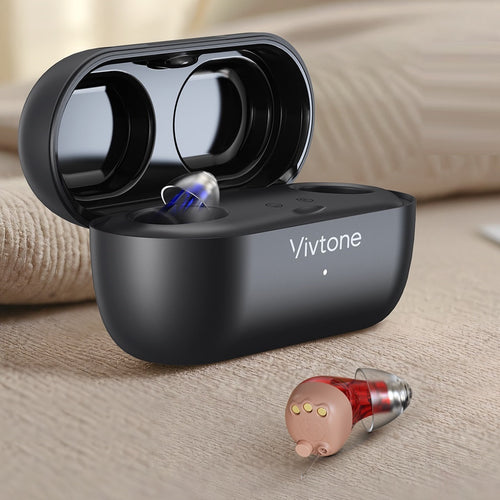 Vivtone supermini-n2 CIC hearing aids with charging case