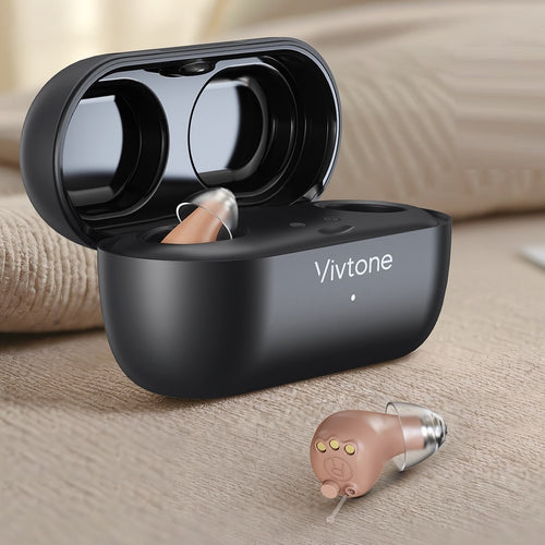 Vivtone hearing aid charging case and hearing aid
