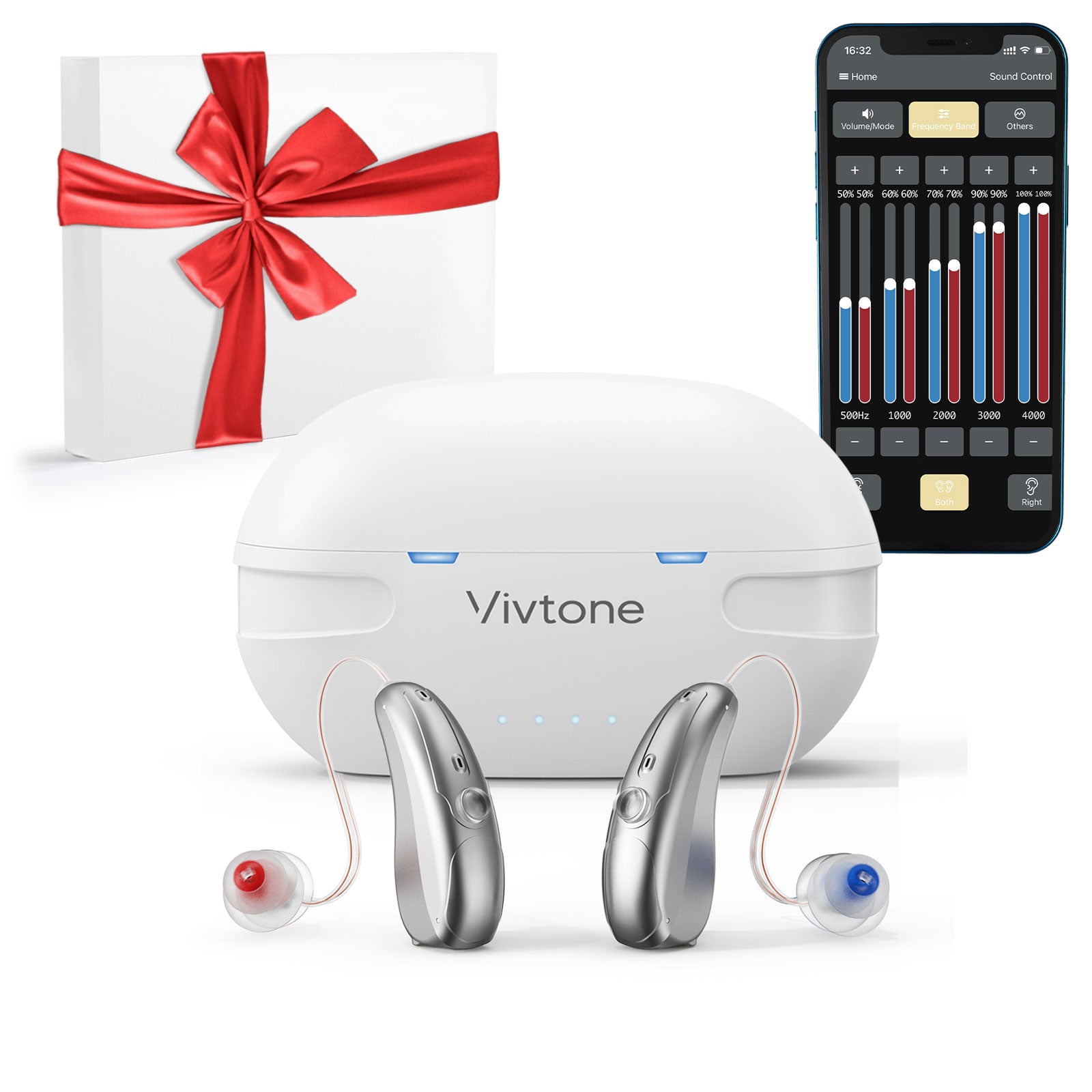 Vivtone Xpure-white Bluetooth hearing aids, hearing assistance