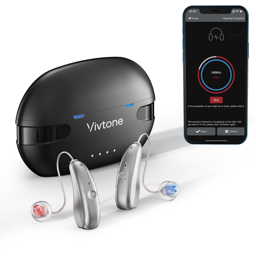 Vivtone Xpure-c Hearing Aids with Bluetooth and Hearing Test App