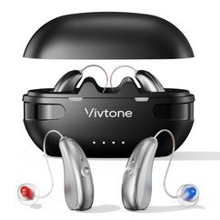 Vivtone Xpure hearing aids in charging case, set of 2