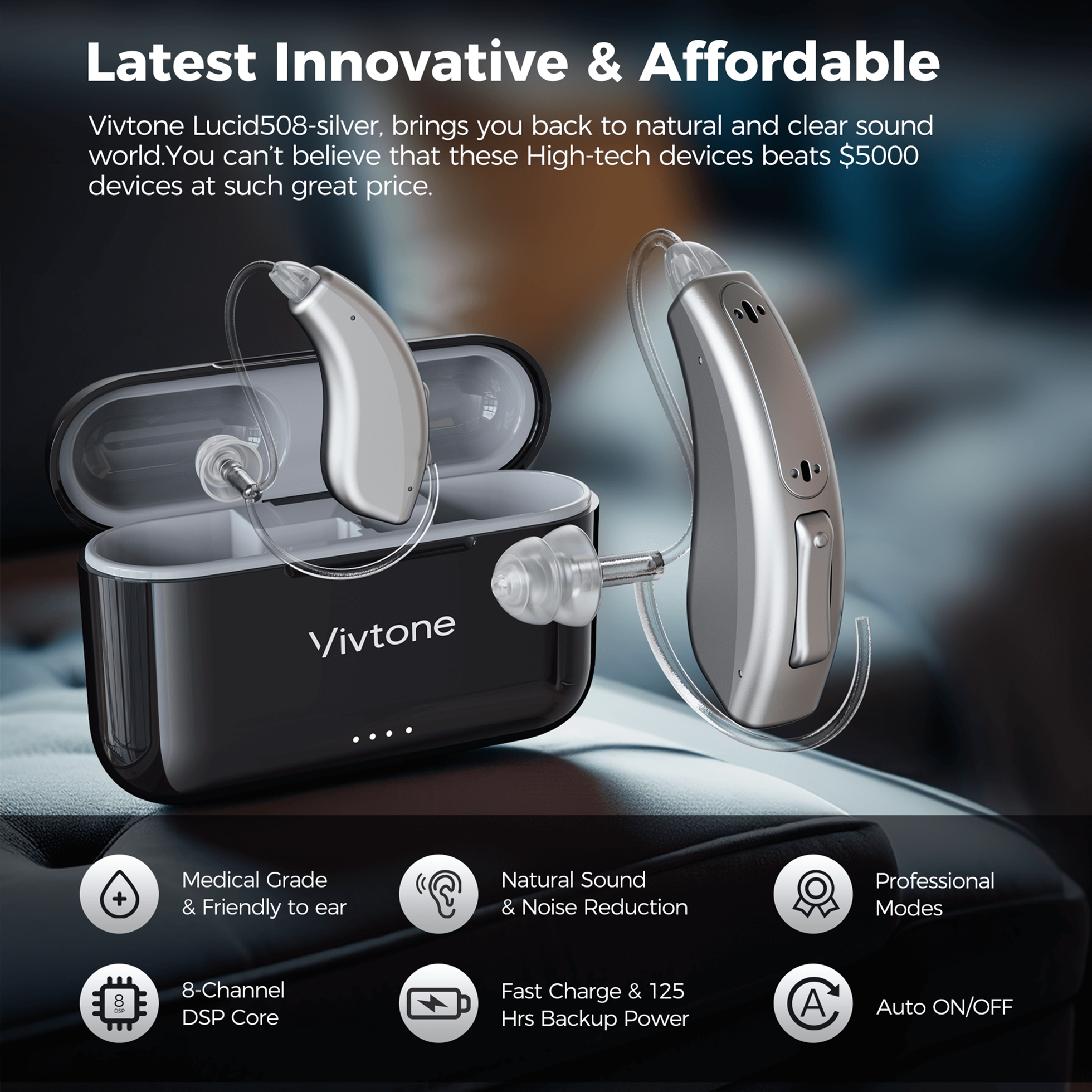 Vivtone lucid508-silver2 hearing aids