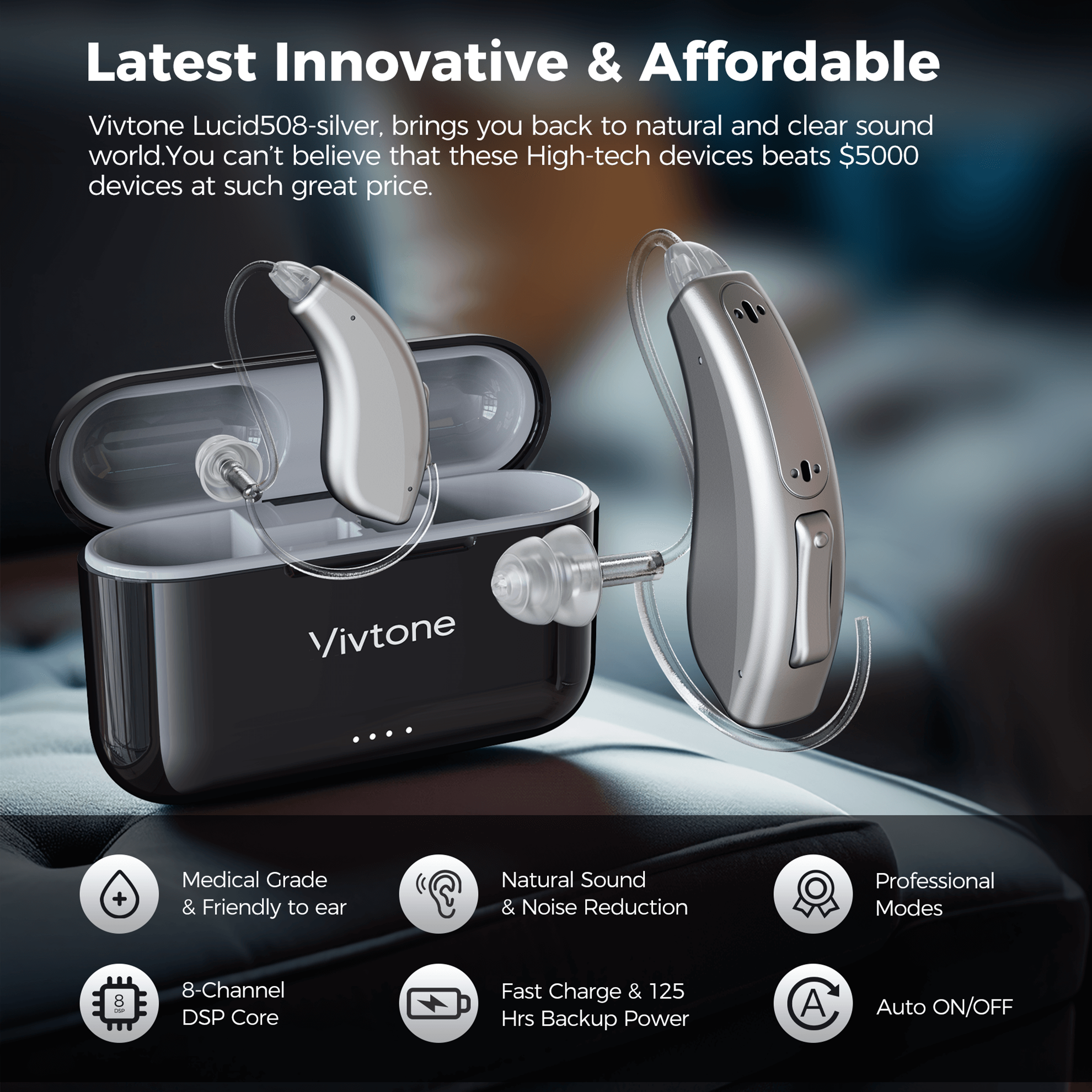 Vivtone lucid508-silver hearing aids