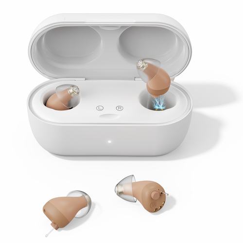 Vivtone Supermini-b2 CIC hearing aids with charging case