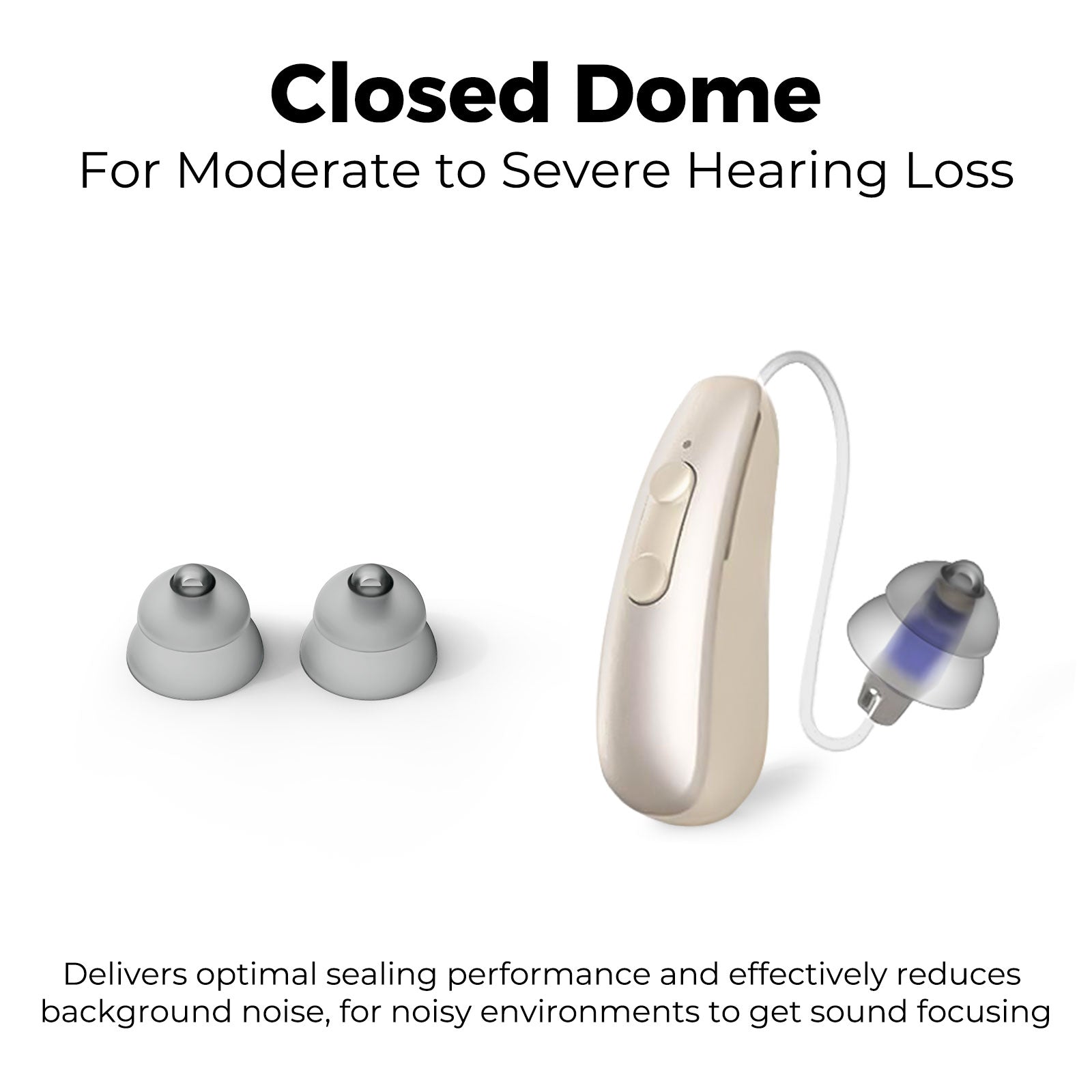 Hearing Aid Domes for AuarLink- 6 Pairs Universal Replacement Domes Set, For AuraLink and Most other BTE RIC CIC ITC Hearing Aids with Standard Inner Size, 3 Types & Various Sizes