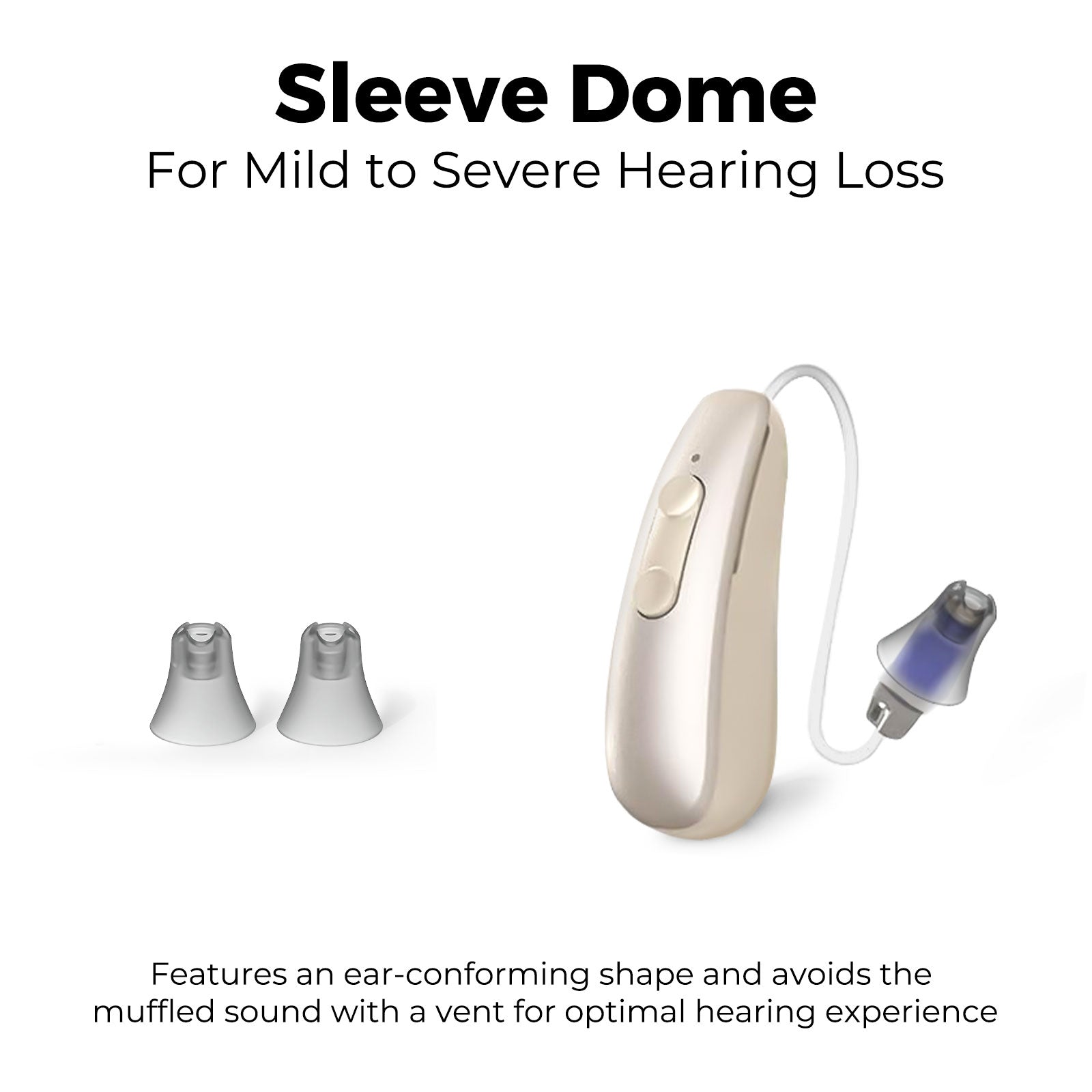 Hearing Aid Domes for AuarLink- 6 Pairs Universal Replacement Domes Set, For AuraLink and Most other BTE RIC CIC ITC Hearing Aids with Standard Inner Size, 3 Types & Various Sizes