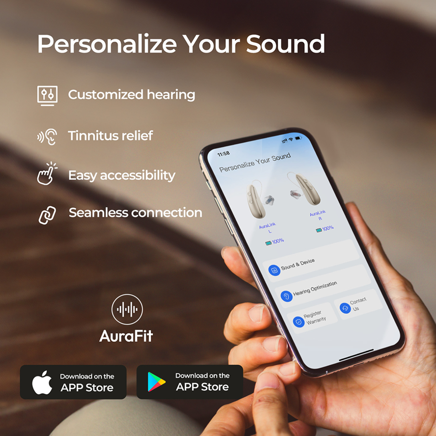 AuraLink OTC Bluetooth Hearing Aids
