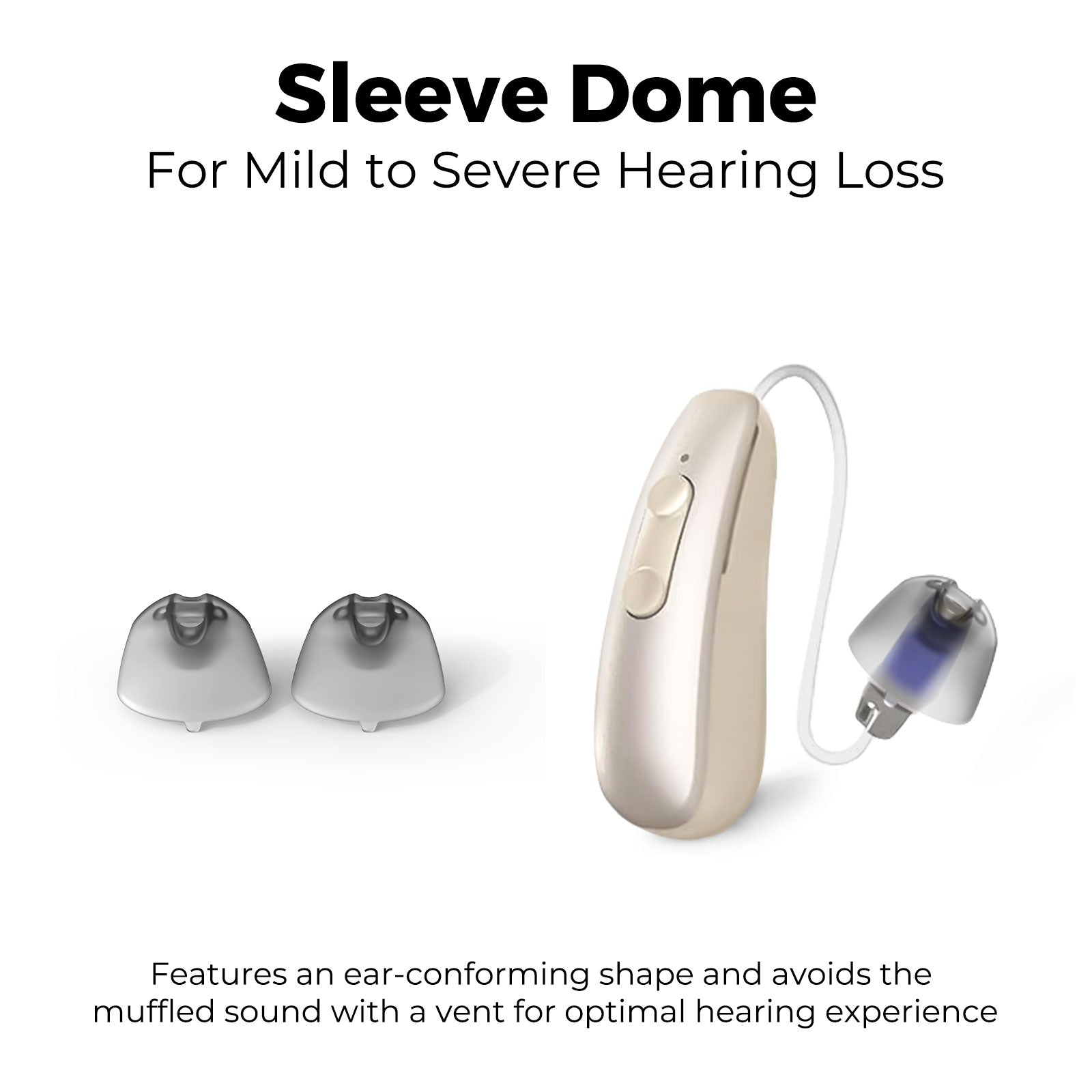 Hearing Aid Domes for AuarLink- 6 Pairs Universal Replacement Domes Set, For AuraLink and Most other BTE RIC CIC ITC Hearing Aids with Standard Inner Size, 3 Types & Various Sizes