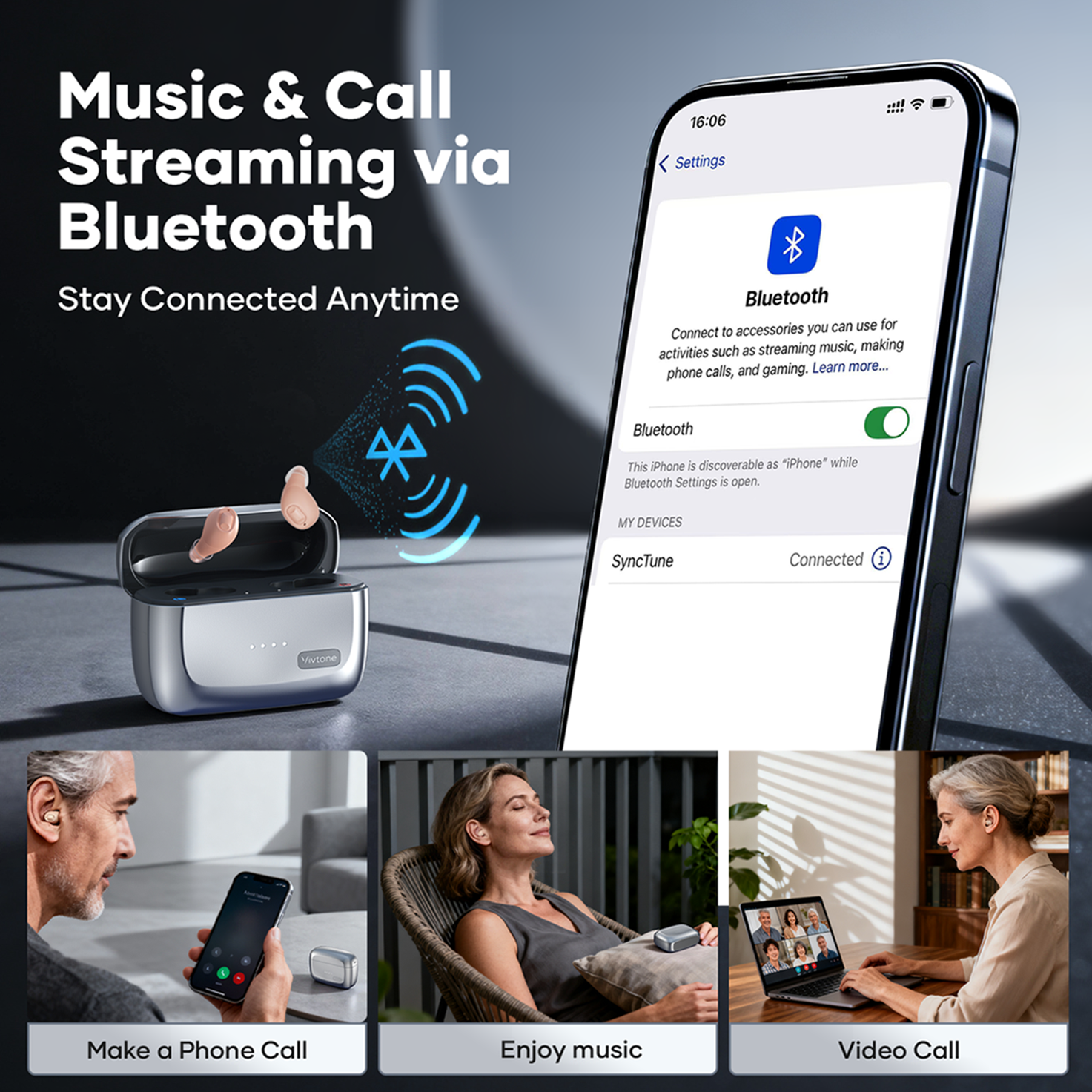 Vivtone SyncTune-i Bluetooth Hearing Aids