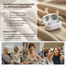 Vivtone hearing aids for different situations: daily conversation, noisy environment