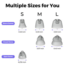 Load image into Gallery viewer, Hearing Aid Domes for AuarLink- 6 Pairs Universal Replacement Domes Set, For AuraLink and Most other BTE RIC CIC ITC Hearing Aids with Standard Inner Size, 3 Types &amp; Various Sizes
