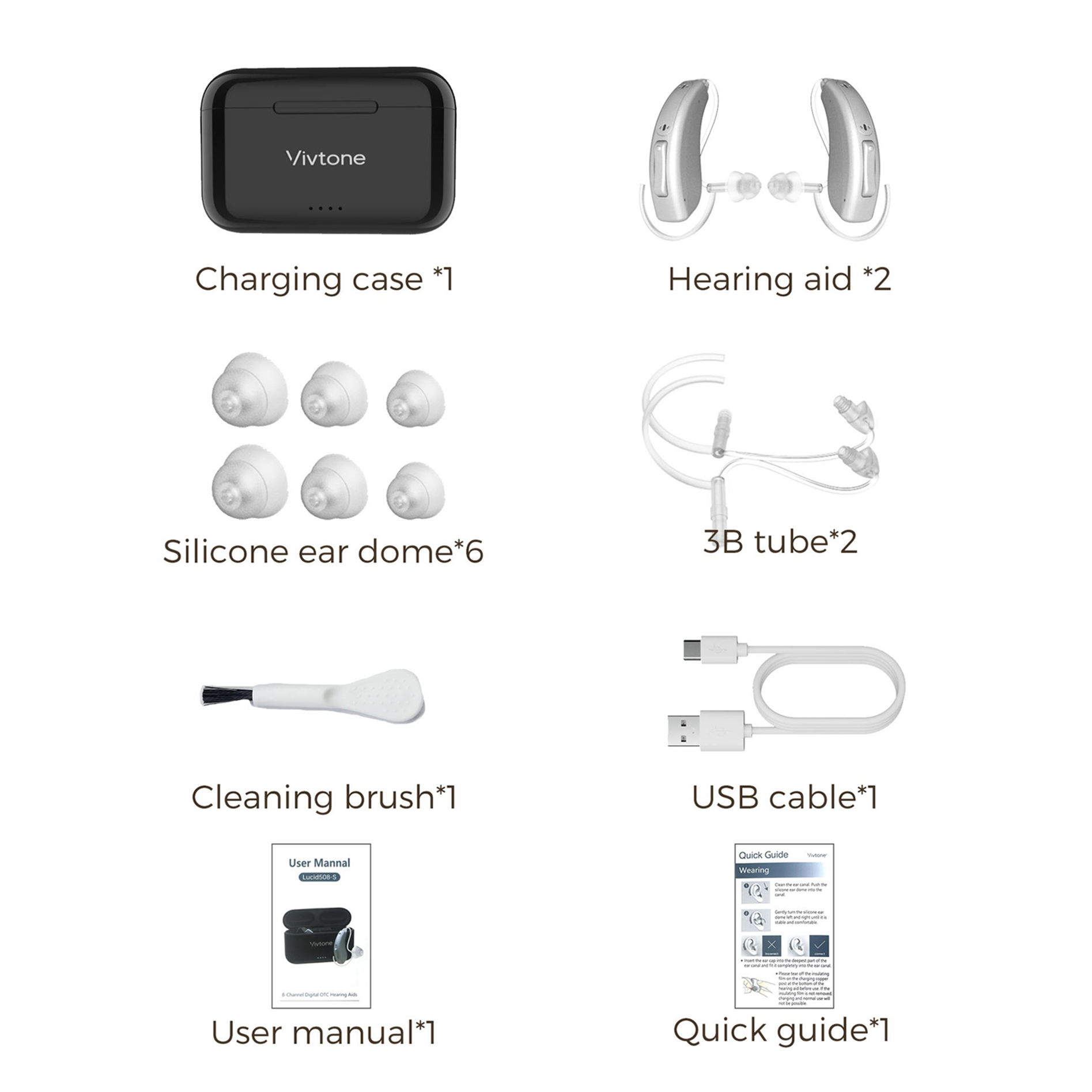 Vivtone lucid508-silver1 hearing aids