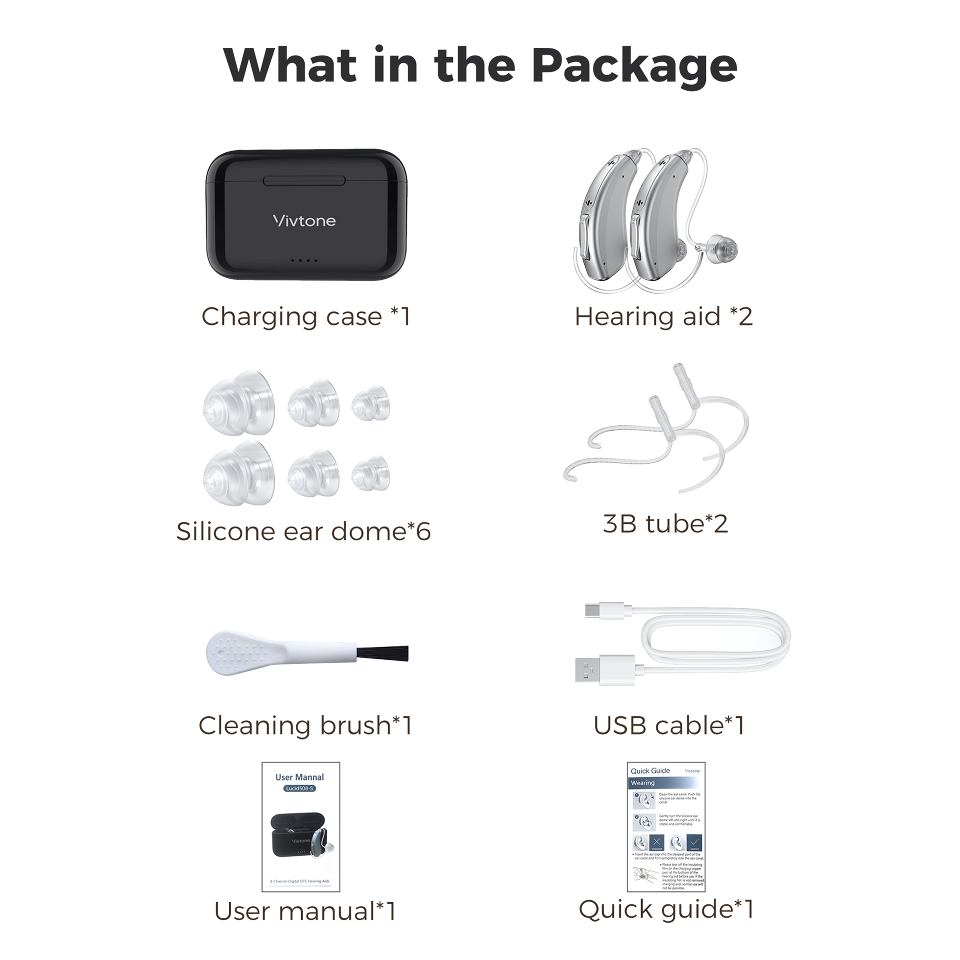 Vivtone lucid508-silver2 hearing aids