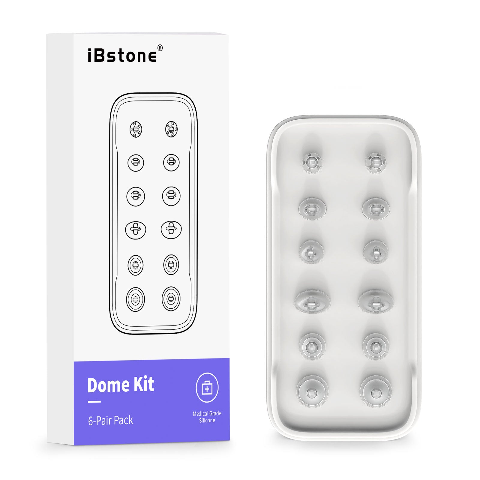 Hearing Aid Domes for AuarLink- 6 Pairs Universal Replacement Domes Set, For AuraLink and Most other BTE RIC CIC ITC Hearing Aids with Standard Inner Size, 3 Types & Various Sizes