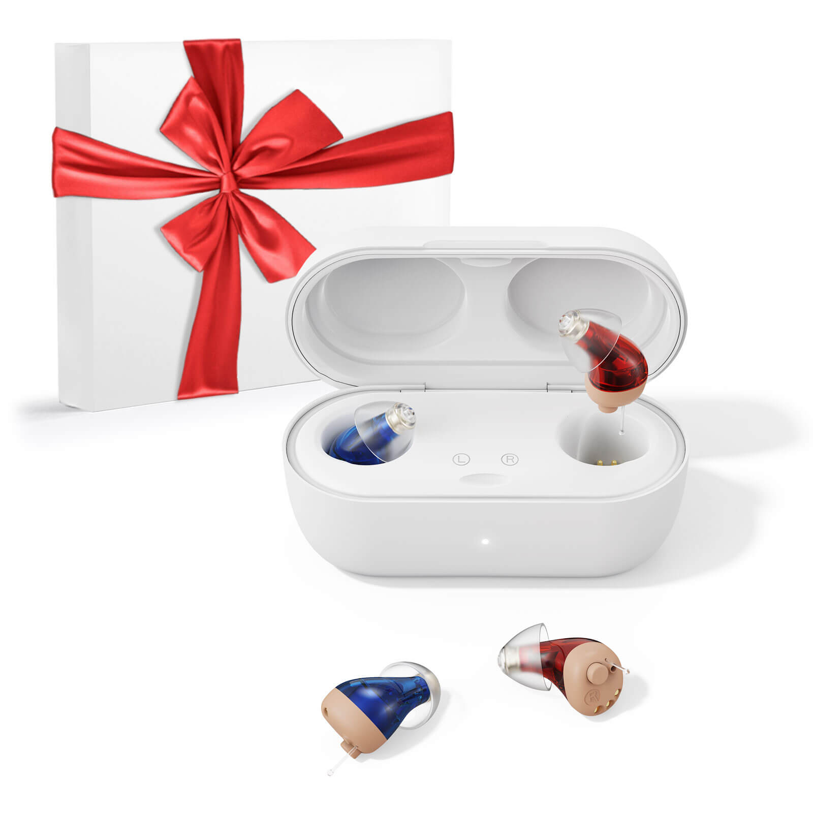 Vivtone Supermini CIC hearing aids with charging case and gift box