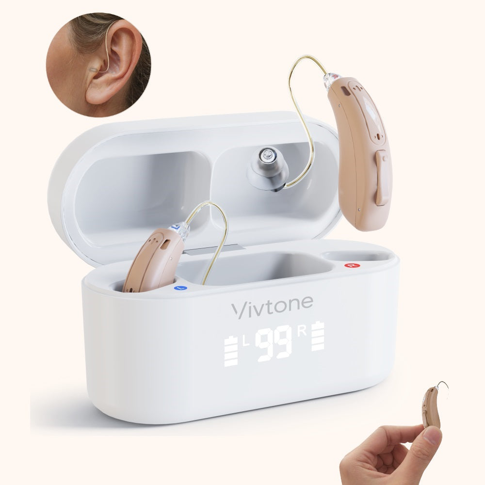 Best Hearing Aids for Tinnitus - Vivtone Lucid516 RIC-a2: In Ear Design, Medical Grade, Top Rated Hearing Aids