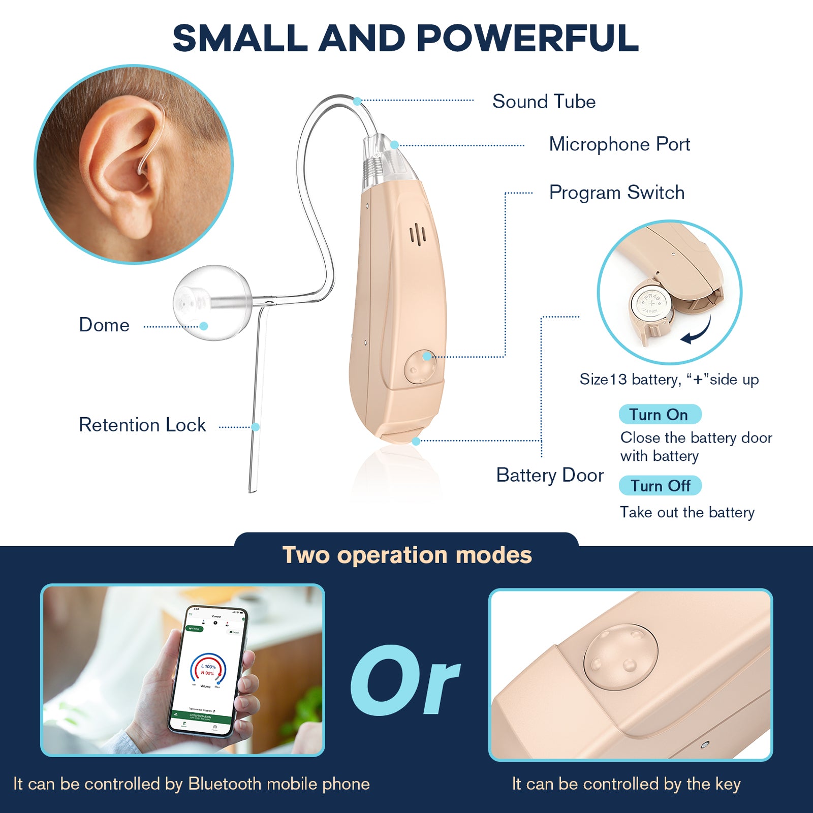 Vivtone Xpure Smart Bluetooth APP Control Real Hearing Aids (Set of 2)